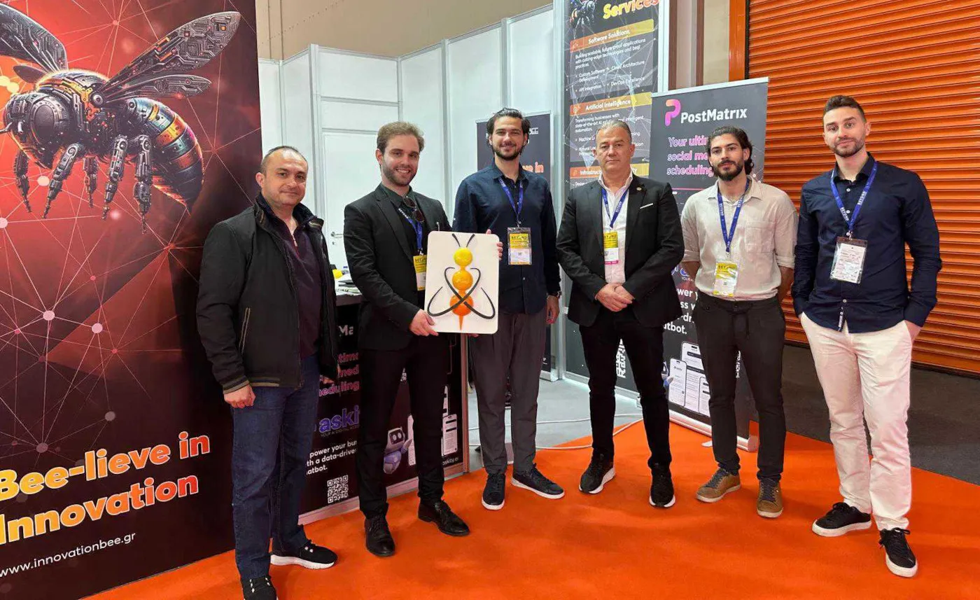 Innovation Bee team and visitors at their BEYOND Expo stand